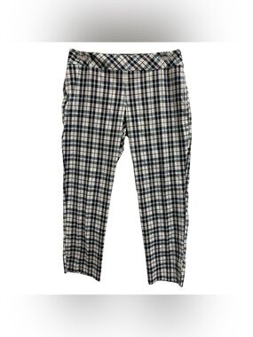 Izod Black & White Plaid Straight-Leg Pants Size XS